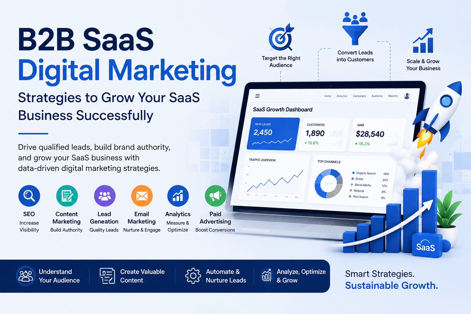 B2B SaaS Digital Marketing Strategies to Grow Your SaaS Business Successfully